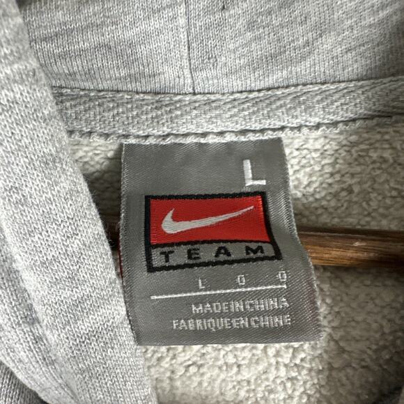 Vtg Nike Team Hoodie Men L Center Swoosh Michigan Wolverines Gray Embroidered - Picture 5 of 8